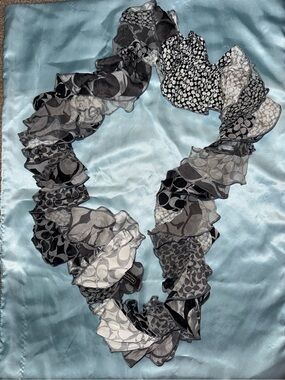 RARE Vintage Coach Patchwork Silk Skinny Scarf